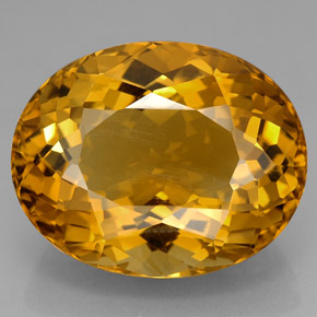 126.20克拉天然黄色黄水晶，椭圆形切割，36.1×28.9毫米，VVS