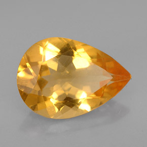 3.05克拉天然黄色黄水晶，梨形，13×9.1毫米，VVS