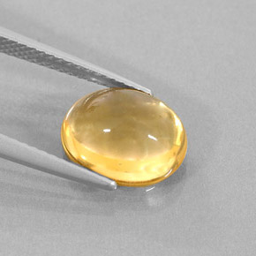 3.24克拉天然黄色黄水晶，椭圆形切割，10.9×8.9毫米，透明