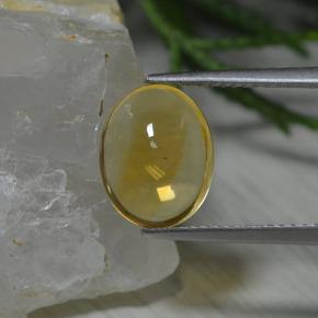 2.63克拉天然黄色黄水晶，椭圆形切割，10.7×8.6毫米，透明