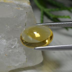 2.63克拉天然黄色黄水晶，椭圆形切割，10.7×8.6毫米，透明