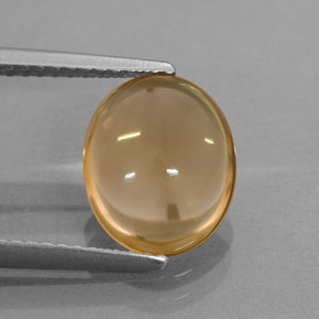 2.44克拉天然黄色黄水晶，椭圆形切割，10.5×8.7毫米，透明