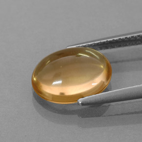 2.44克拉天然黄色黄水晶，椭圆形切割，10.5×8.7毫米，透明
