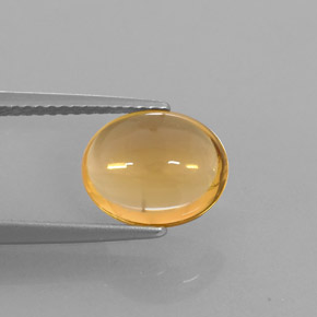 2.66克拉天然黄色黄水晶，椭圆形切割，10.3×8.4毫米，透明