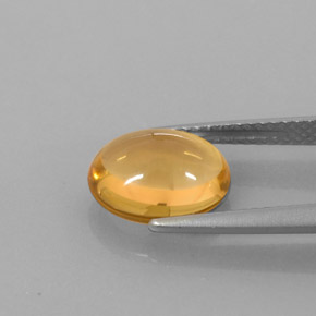 2.66克拉天然黄色黄水晶，椭圆形切割，10.3×8.4毫米，透明