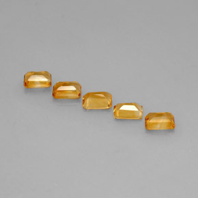 4.64天然黄色黄水晶，祖母绿式切割，7.2×5.3毫米，VVS-VS