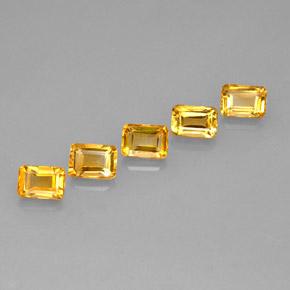 5.31天然金色黄水晶，祖母绿式切割，7.1×5.1毫米，VVS-VS
