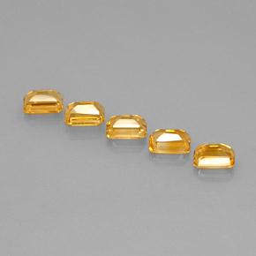 5.31天然金色黄水晶，祖母绿式切割，7.1×5.1毫米，VVS-VS