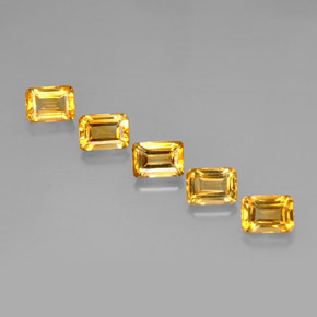5.58天然金色黄水晶，祖母绿式切割，7.1×5毫米，VVS-VS