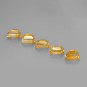 5.58天然金色黄水晶，祖母绿式切割，7.1×5毫米，VVS-VS