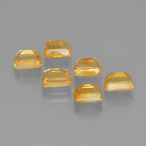 6.92天然黄色黄水晶，祖母绿式切割，7.1×5.1毫米，VVS-VS