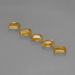 5.40天然金色黄水晶，祖母绿式切割，6.9×5.1毫米，VVS-VS