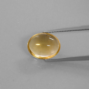 2.43克拉天然黄金色黄水晶，椭圆形切割，10.5×8.5毫米，透明