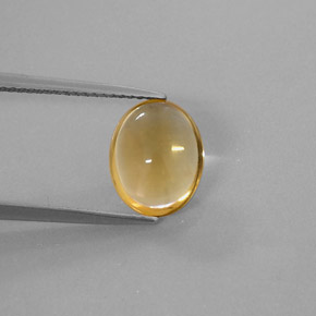 2.43克拉天然黄金色黄水晶，椭圆形切割，10.5×8.5毫米，透明