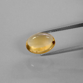 2.43克拉天然黄金色黄水晶，椭圆形切割，10.5×8.5毫米，透明
