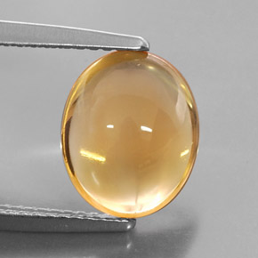 3.51克拉天然黄色黄水晶，椭圆形切割，10.9×9毫米，透明