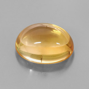 3.51克拉天然黄色黄水晶，椭圆形切割，10.9×9毫米，透明