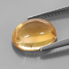 3.51克拉天然黄色黄水晶，椭圆形切割，10.9×9毫米，透明
