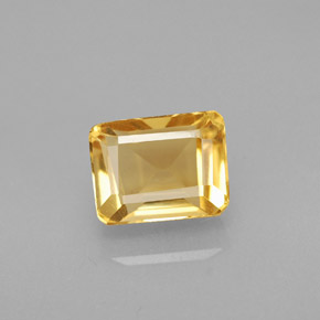 1.91克拉天然黄金色黄水晶，祖母绿式切割，7.9×6毫米，VVS-VS
