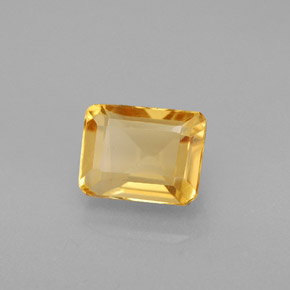 1.91克拉天然黄金色黄水晶，祖母绿式切割，7.9×6毫米，VVS-VS