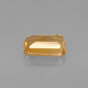 0.87克拉天然黄色黄水晶，祖母绿式切割，7.1×5.1毫米，VVS