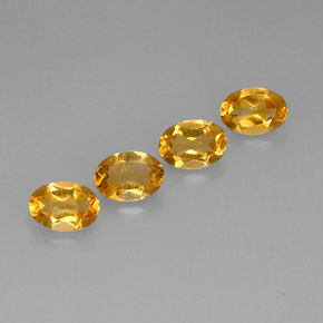 天然黄色黄水晶，椭圆形切割，6.9×4.9毫米，VVS-VS