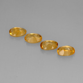 天然黄色黄水晶，椭圆形切割，6.9×4.9毫米，VVS-VS