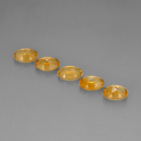 天然黄色黄水晶，椭圆形切割，7×4.9毫米，VVS-VS