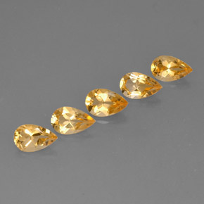 天然黄金色黄水晶，梨形，7.9×5毫米，VVS-VS