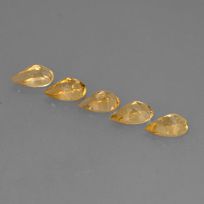 天然黄色黄水晶，梨形，8×5.1毫米，VVS-VS