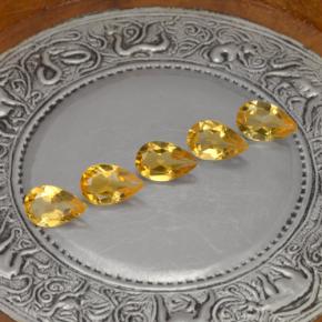 3.62天然黄色黄水晶，梨形，8.1×5.2毫米，VVS-VS