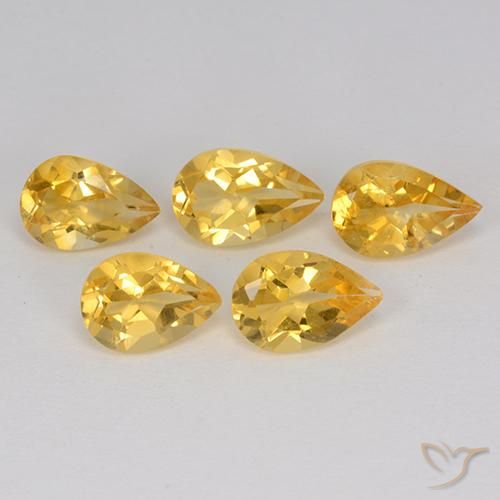 3.36ctw 天然 Medium Gold  黄水晶, 梨形, VVS-VS