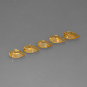 天然黄色黄水晶，梨形，8×5.1毫米，VVS-VS