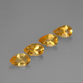 天然黄金色黄水晶，梨形，7.9×5.1毫米，VVS-VS