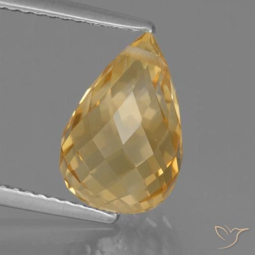 4.40ct 天然 Light Orange-Gold  黄水晶, 泪滴形, VVS-VS