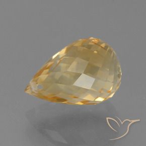 4.40克拉天然黄水晶，泪滴形，VVS-VS