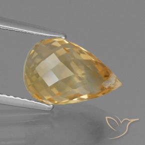 4.40克拉天然黄水晶，泪滴形，VVS-VS