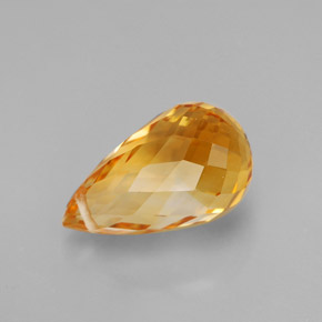 4.22克拉天然黄金色黄水晶，水滴珠形切工，12.5×7.5毫米，VVS