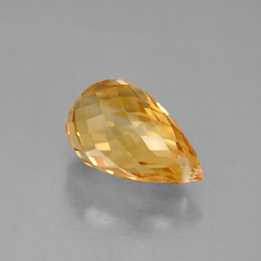 3.79克拉天然黄色黄水晶，水滴珠形切工，11.7×7.4毫米，VVS