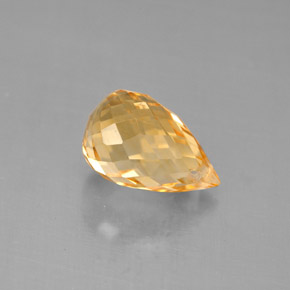 2.74克拉天然黄金色黄水晶，水滴珠形切工，10.5×6.9毫米，VVS