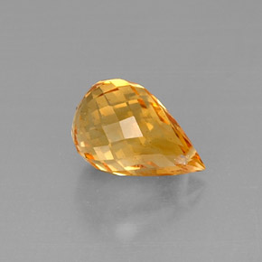 3.90克拉天然黄色黄水晶，水滴珠形切工，11.8×7.8毫米，VVS-VS