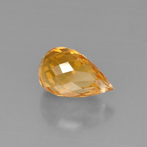 3.48克拉天然黄色黄水晶，水滴珠形切工，11.7×7.3毫米，VVS-VS