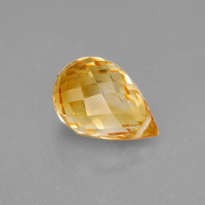 3.97克拉天然黄色黄水晶，水滴珠形切工，11.5×7.9毫米，VVS