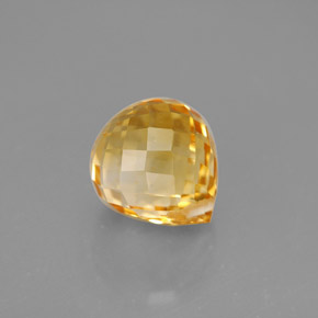 3.10克拉天然黄色黄水晶，水滴珠形切工，8.7×7.6毫米，VVS