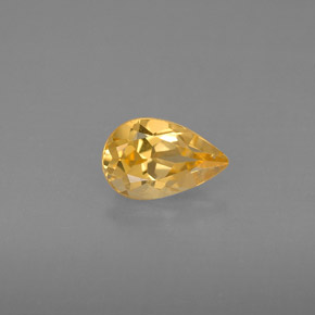 0.77克拉天然黄色黄水晶，梨形，7.9×5.1毫米，VVS