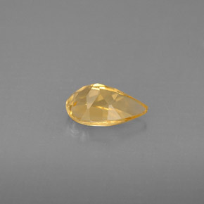 0.77克拉天然黄色黄水晶，梨形，7.9×5.1毫米，VVS