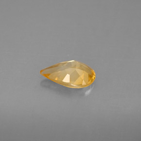 0.63克拉天然黄色黄水晶，梨形，7.9×5.2毫米，VVS