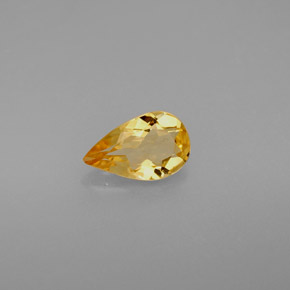 0.62克拉天然黄色黄水晶，梨形，8.1×5毫米，VVS-VS