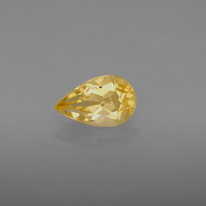 0.83克拉天然黄色黄水晶，梨形，8×5.1毫米，VVS-VS