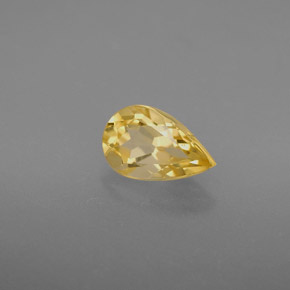 0.83克拉天然黄色黄水晶，梨形，8×5.1毫米，VVS-VS